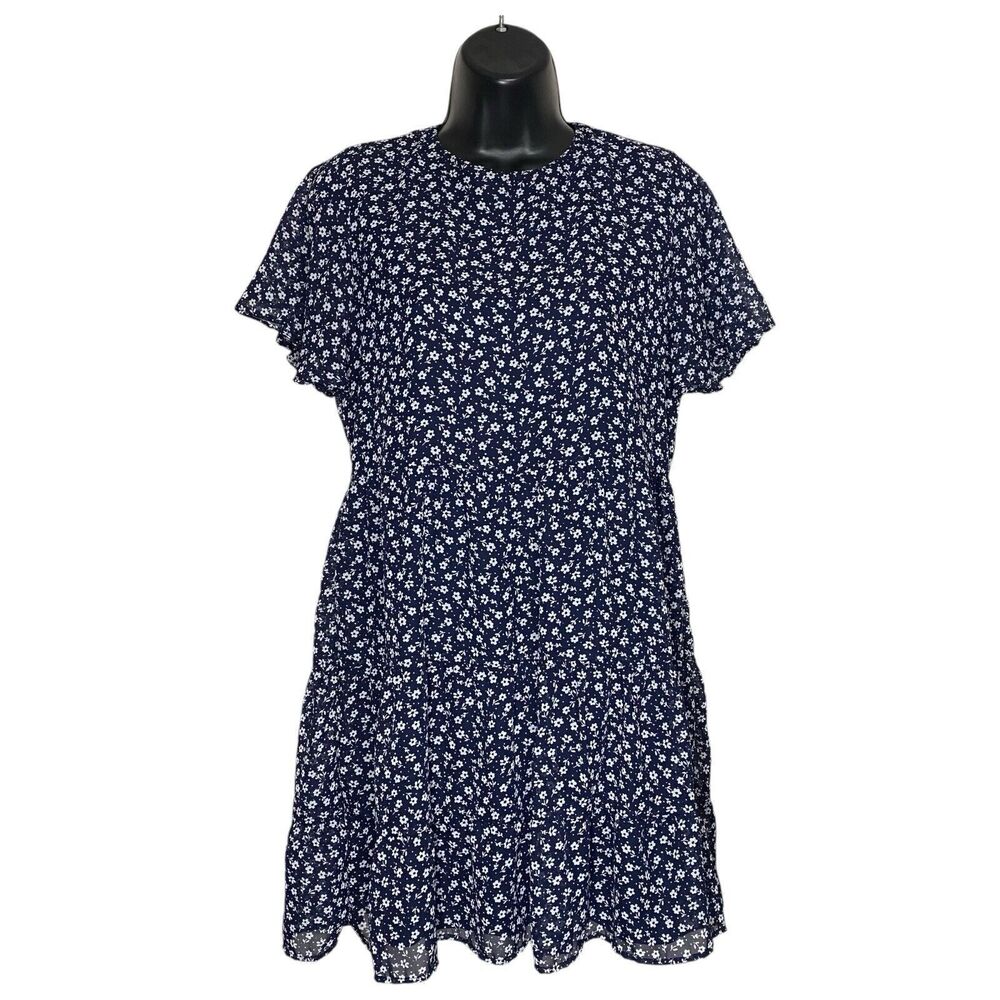 Altar'd State Navy and White Floral Mini Dress